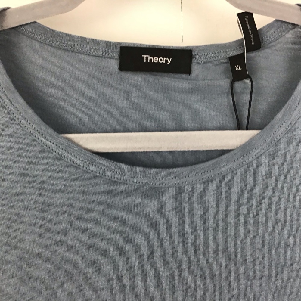 Theory Pima cotton Precise Tee O Dark Harbor Serena Slub size XL NWT - Picture 5 of 7